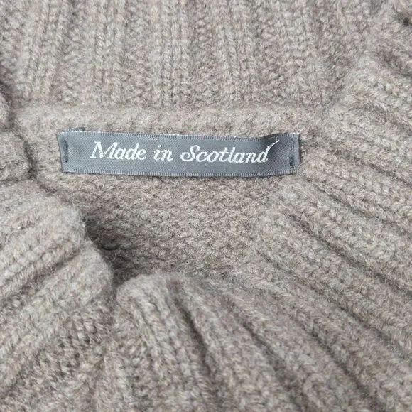 Florence Black Lambswool Knit Vest Brown XL Made in Scotland Unisex - Picture 5 of 7